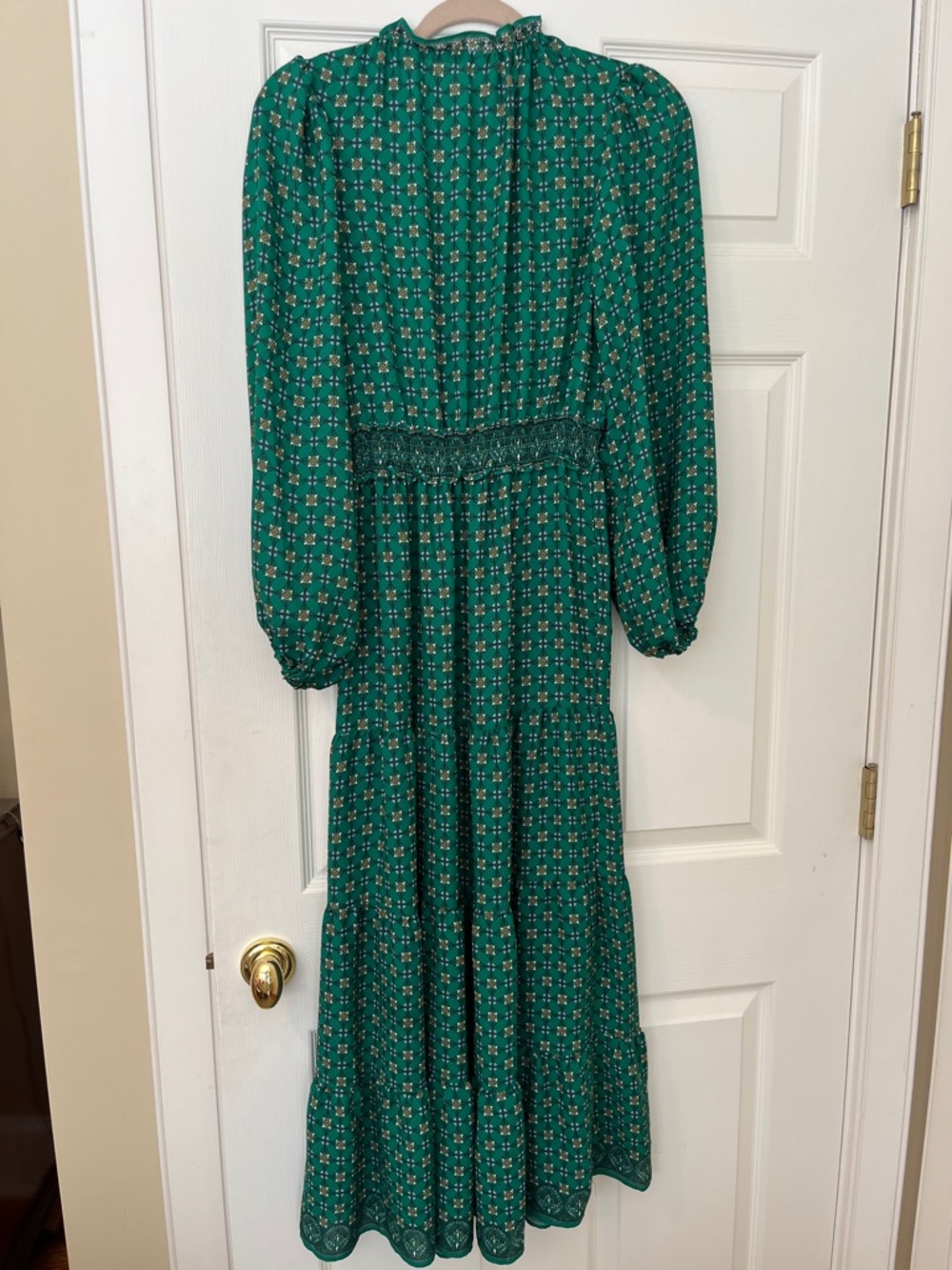 Max Studio Emerald Green Printed Long Sleeve Maxi Dress XS - Picture 9 of 9
